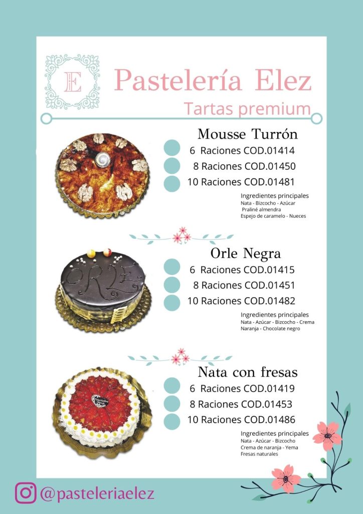 Tarta Mousse turrón. Orle negra, nata con fresas